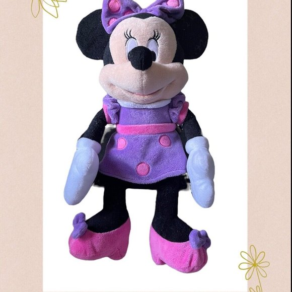 RARE Purple Disney 17" Minnie Mouse plush Doll/Toy, Purple & Pink dress - Picture 7 of 8